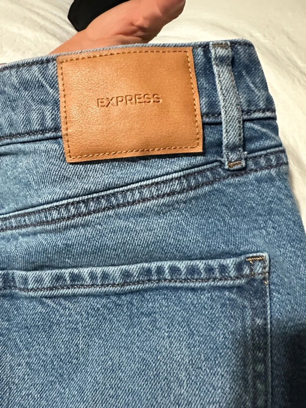 Express High Rise Wide Leg Jeans - Blue - Picture 4 of 10